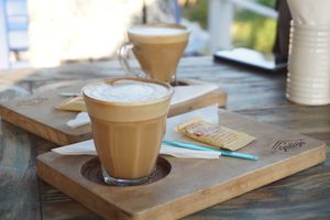 coffee with rice milk at Indigo Cafe in Luang Prabang