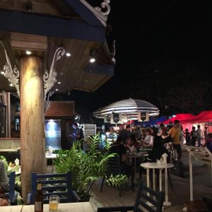 evening outdoor dining at Indigo Cafe in Luang Prabang