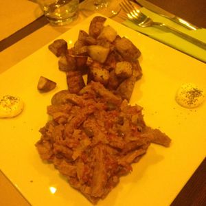 Sicilian red tofu  at Bioveggy in Florence