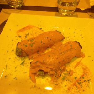 pumpkin ravioli  at Bioveggy in Florence