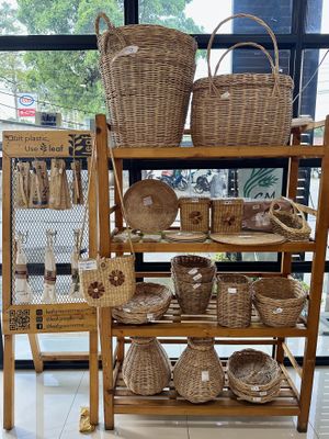 Handmade wicker baskets   at Chiang Mai Bread in Chiang Mai