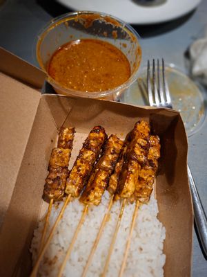 Tempeh sate at Vegemate Bali in Canggu