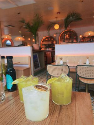 Skinny margarita and sotol y cucumber margaritas   at Jajaja Mexicana in Miami