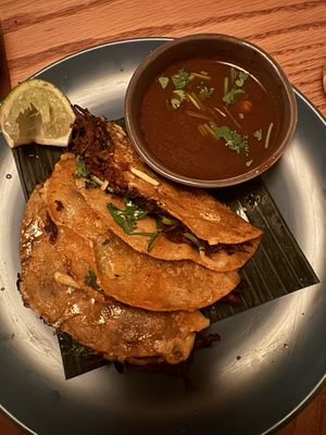 A bit crunchier after further cooking   at Jajaja Mexicana in Miami