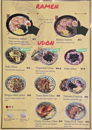 Tofu Udon, Vegetable Udon and Plain Udonn  at Hokkaiya Japanese Restaurant in Hamilton