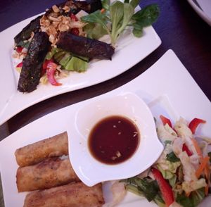 Spring Rolls & Tofu wrapped in betel leaves  at Sala in Berlin