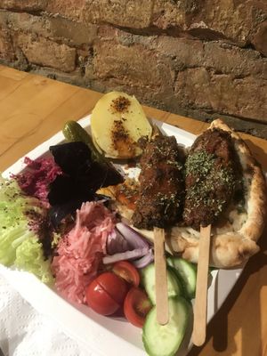Şiş kebap at Vegan Community Kitchen in Istanbul