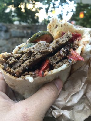 Vegan kebab  at Vegan Community Kitchen in Istanbul