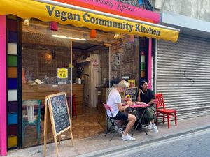 Super cute shop at Vegan Community Kitchen in Istanbul