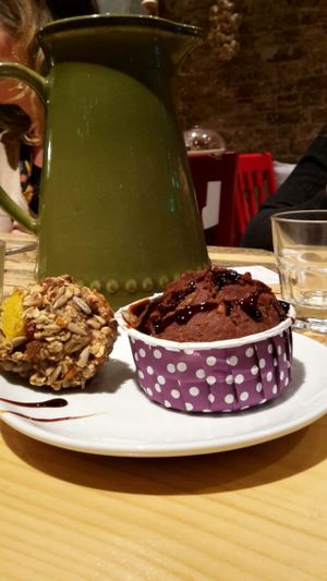 Powerball and Brownie at Vegan Community Kitchen in Istanbul
