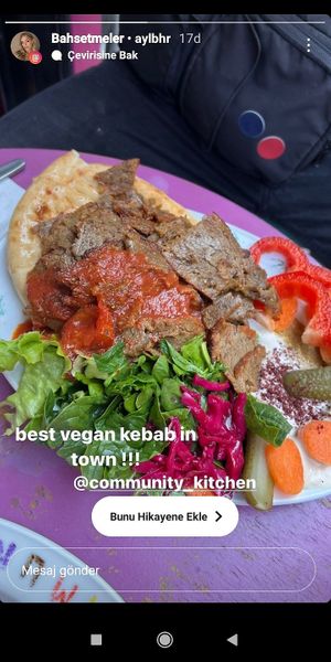 Vegan döner kebab , homemade  delish seitan  at Vegan Community Kitchen in Istanbul