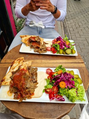 Two portion of Döner at Vegan Community Kitchen in Istanbul