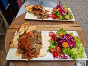 Döner w/ Salad and Bread at Vegan Community Kitchen in Istanbul
