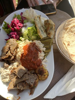 Falafel plate  at Vegan Community Kitchen in Istanbul