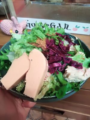 2023 summer menu, Red Lentil tofu at Vegan Community Kitchen in Istanbul