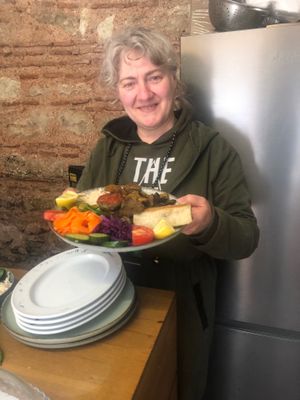 Beautiful owner:))) at Vegan Community Kitchen in Istanbul