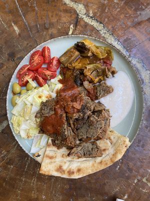Kebab plate   at Vegan Community Kitchen in Istanbul