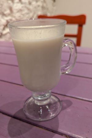 Vegan ayran at Vegan Community Kitchen in Istanbul