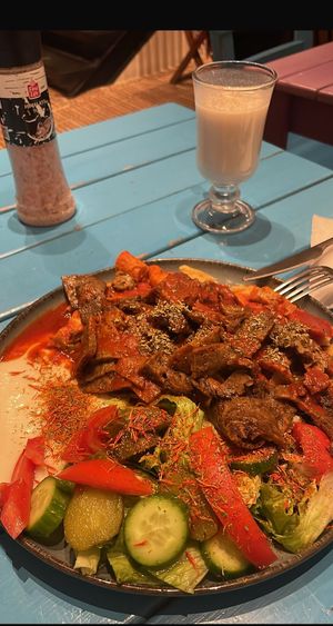 Another kebab and a smoothie.    at Vegan Community Kitchen in Istanbul