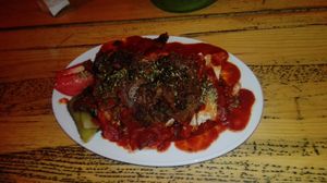 iskender kebap at Vegan Community Kitchen in Istanbul