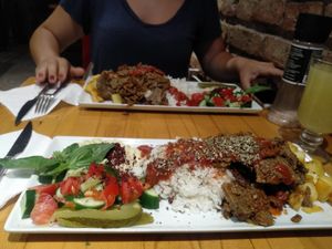 Kebab at Vegan Community Kitchen in Istanbul