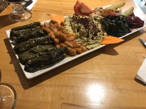 Meze plate at Vegan Community Kitchen in Istanbul