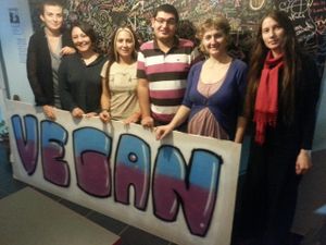 All vegan friends at Vegan Community Kitchen in Istanbul