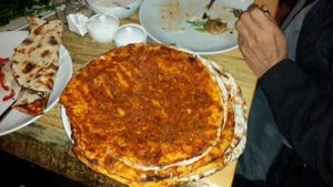 vegan lahmacun at Vegan Community Kitchen in Istanbul