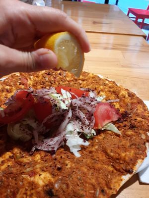 You should put lemon juice on your lahmacun at Vegan Community Kitchen in Istanbul