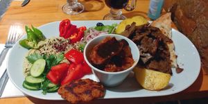 Vegan platter at Vegan Community Kitchen in Istanbul