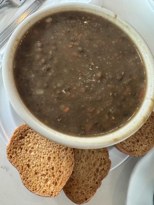 French lentil soup   at French Riviera Bakery Cafe in Houston