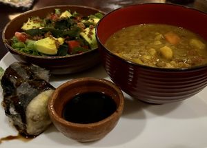 Vegan plate of the day  at Kámui in San Pedro La Laguna