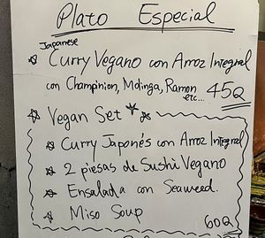 Vegan special  at Kámui in San Pedro La Laguna