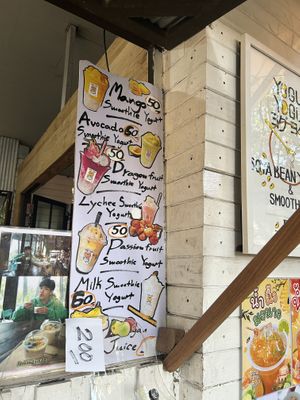 smoothie menu!  at Yogu Yogu in Pai