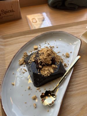 Black sesame with an pudding   at Uno Ramen - Kyoto Station in Kyoto