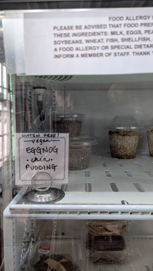 Vegan eggnog chia seed pudding at Mr. Tombstone's Coffee Emporium in Marietta
