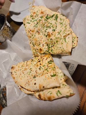 Garlic naan at Bombay House in Provo