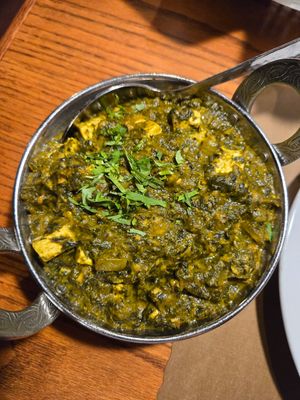 Vegan saag tofu. SO good! at Bombay House in Provo