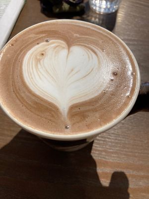 Hot cocoa with almond milk at Cafe VG in Naha