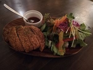 almond katsu at Cafe VG in Naha