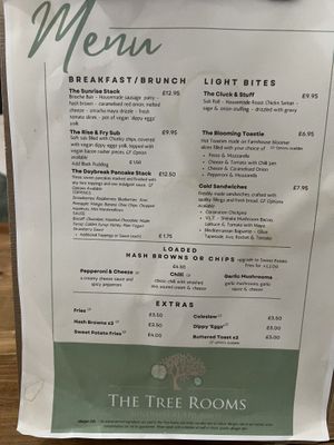 Brunch lunch menu   at The Tree Rooms in Newcastle Upon Tyne