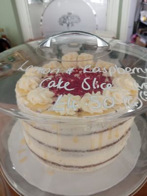 Lemon, raspberry cake at The Tree Rooms in Newcastle Upon Tyne