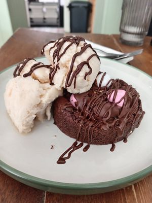 Chickee egg with ice cream at The Tree Rooms in Newcastle Upon Tyne