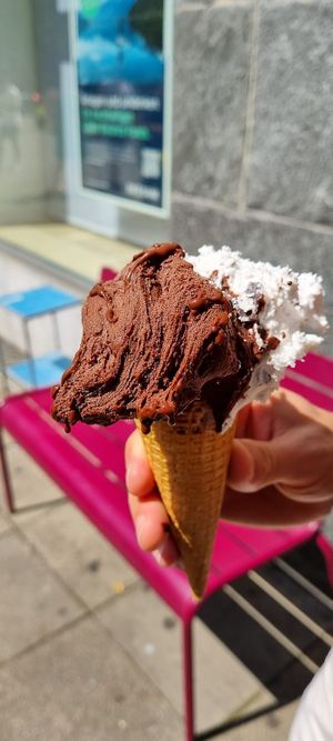 Chocolate and coconut with chocolate sprinkles  at Cafe Kaiserbau in Stuttgart
