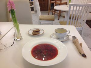 beetroot soup at Namai in Vilnius