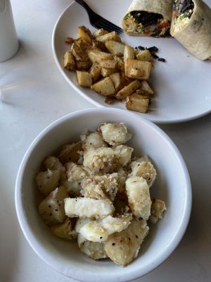 GF potatoes in the forefront; regular potatoes in the background   at Small Batch in St Louis