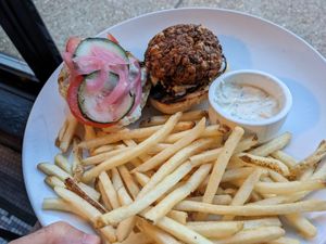 Falafel burger at Small Batch in St Louis