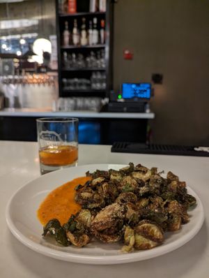 Brussel sprouts & sazerac drink at Small Batch in St Louis