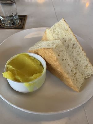 Focacia bread with curry based butter at Small Batch in St Louis