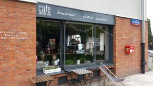 outside at Secret Life Cafe in Warsaw